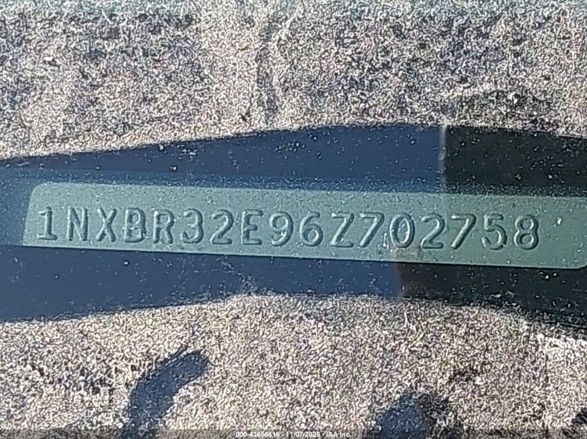 2006 Toyota Corolla S VIN: 1NXBR32E96Z702758 Lot: 43656416