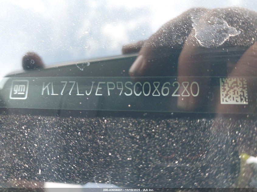 2025 Chevrolet Trax Fwd 2Rs VIN: KL77LJEP9SC086280 Lot: 43656551