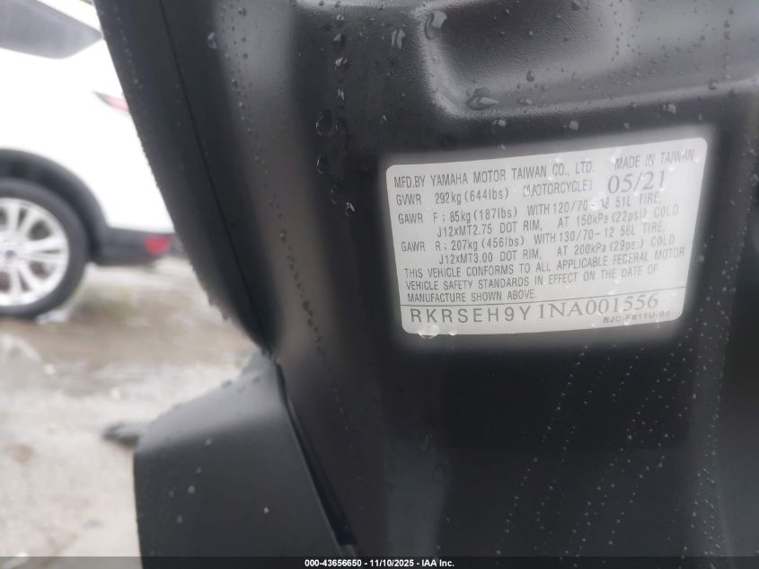 2022 Yamaha Yw125 VIN: RKRSEH9Y1NA001556 Lot: 43656650