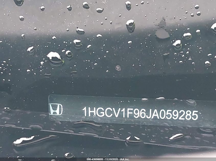 2018 Honda Accord VIN: 1HJCV1F96JA052928 Lot: 43656699