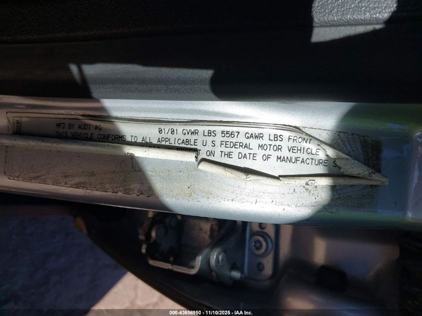 2001 Audi Allroad VIN: WAUYP54B31N100330 Lot: 43656950