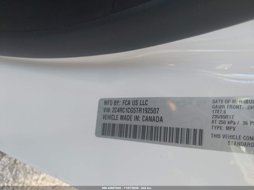 2C4RC1CG5TR192507 2026 CHRYSLER VOYAGER photo no. 5