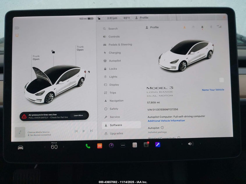 2022 Tesla Model 3 Long Range Dual Motor All-Wheel Drive VIN: 5YJ3E1EB6NF137256 Lot: 43657082