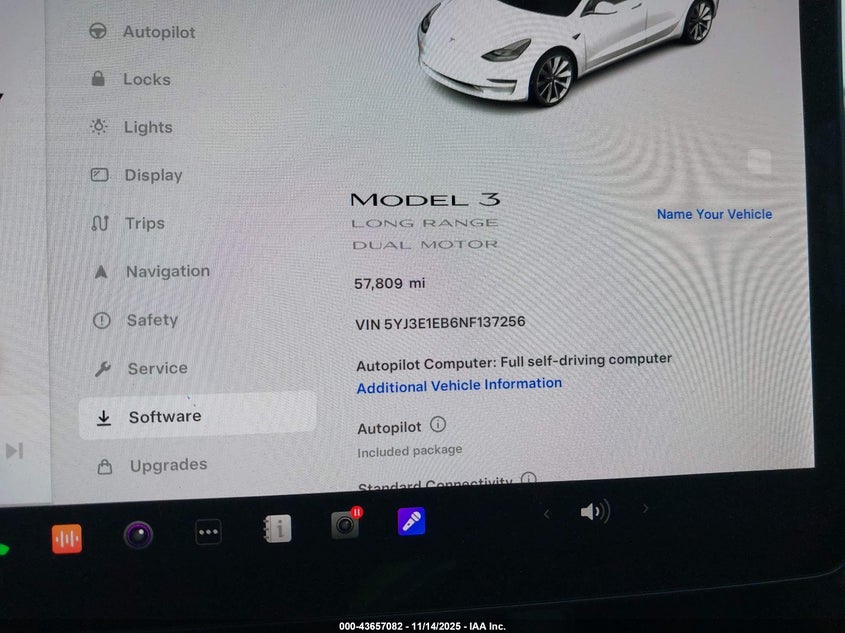 2022 Tesla Model 3 Long Range Dual Motor All-Wheel Drive VIN: 5YJ3E1EB6NF137256 Lot: 43657082