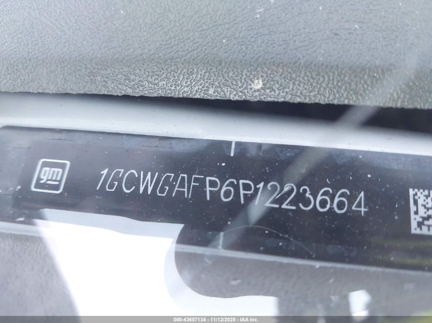 2023 Chevrolet Express Cargo Rwd 2500 Regular Wheelbase Wt VIN: 1GCWGAFP6P1223664 Lot: 43657134