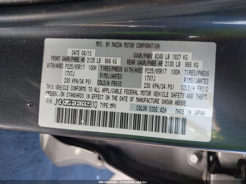 2014 MAZDA CX-5 SPORT - JM3KE2BE0E0339810