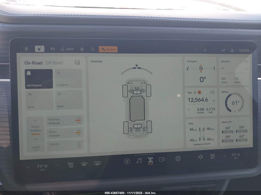 2024 Rivian R1S Adventure Quad Motor Large Pack VIN: 7PDSGABA0RN038658 Lot: 43657400