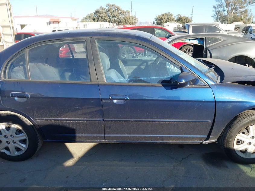 2003 Honda Civic Ex VIN: 2HGES26843H617993 Lot: 43657534