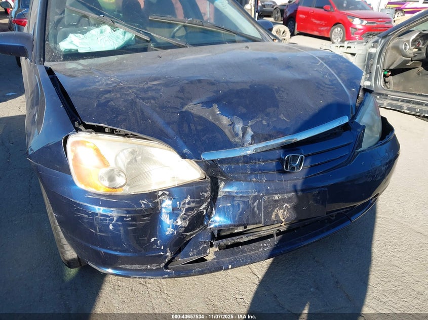 2003 Honda Civic Ex VIN: 2HGES26843H617993 Lot: 43657534