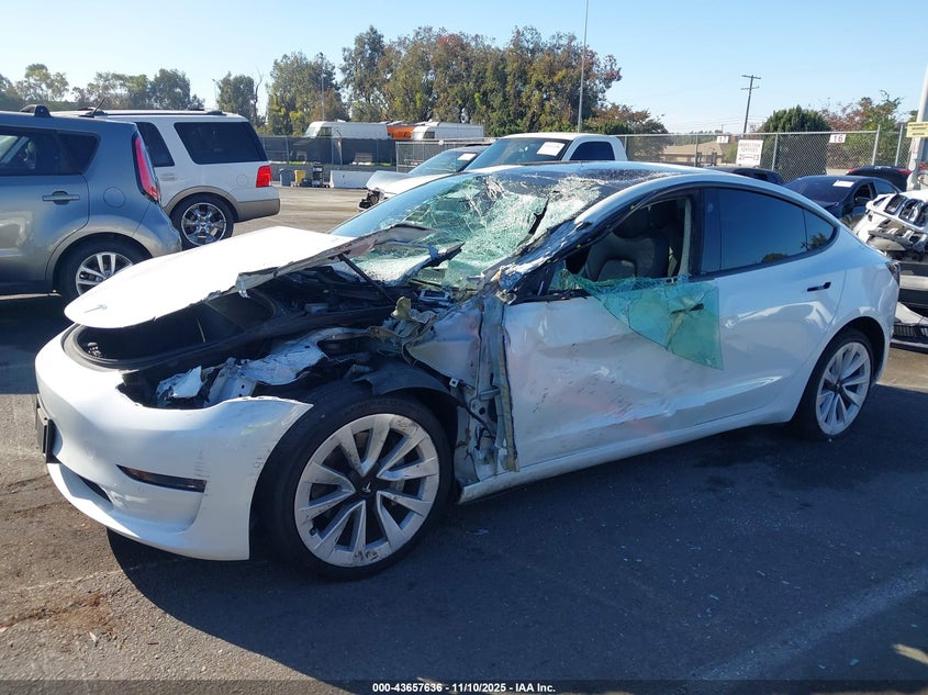 2022 Tesla Model 3 Rear-Wheel Drive VIN: 5YJ3E1EAXNF191151 Lot: 43657636
