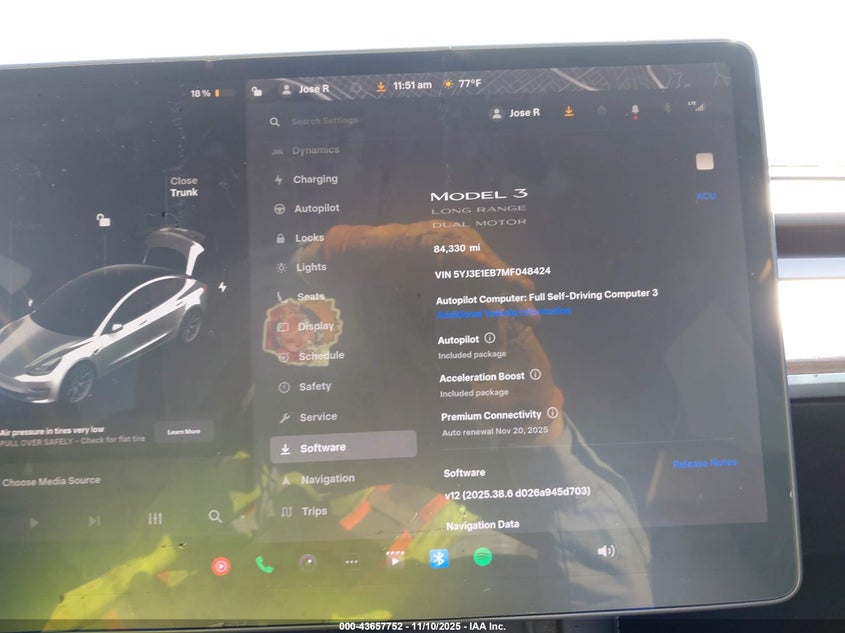 2021 Tesla Model 3 Long Range Dual Motor All-Wheel Drive VIN: 5YJ3E1EB7MF048424 Lot: 43657752