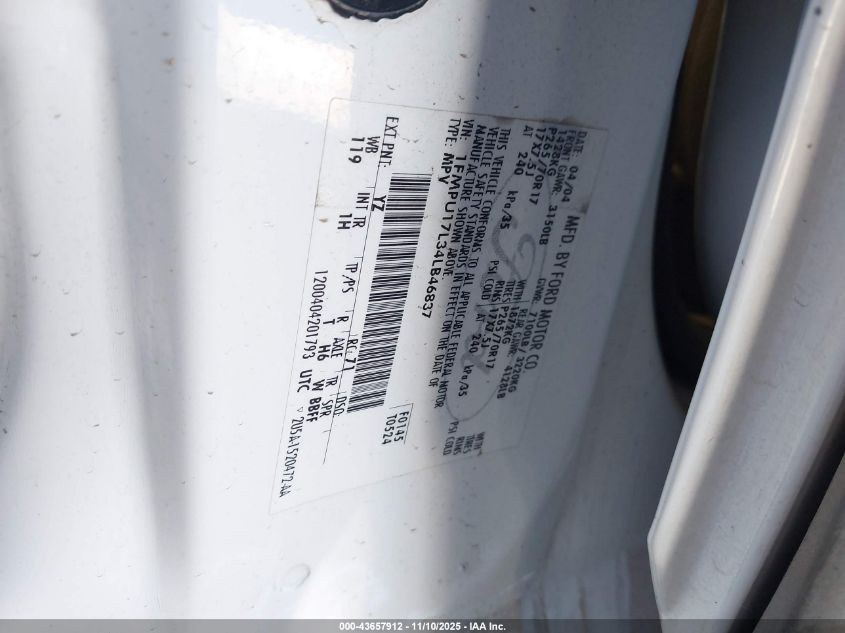 2004 Ford Expedition Eddie Bauer VIN: 1FMPU17L34LB46837 Lot: 43657912