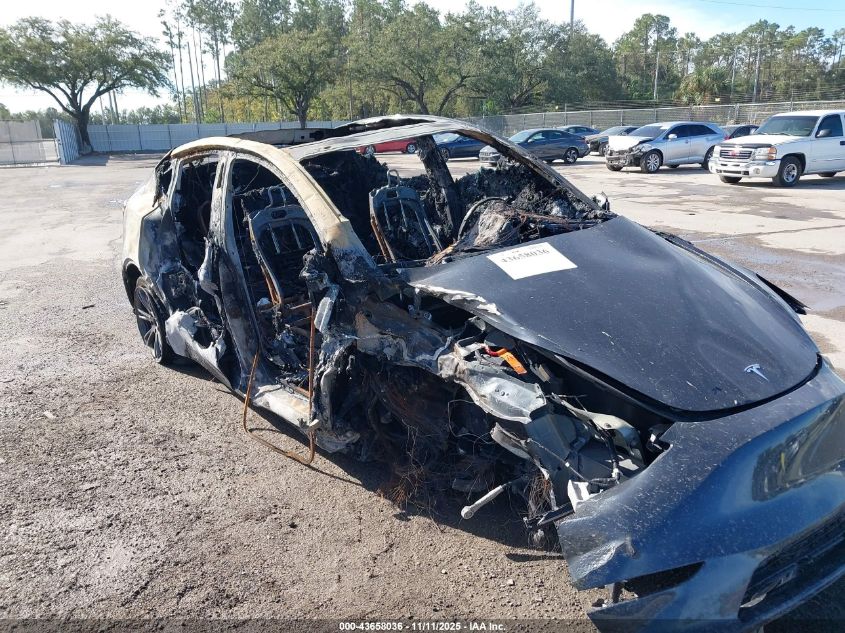 2025 Tesla Model Y Long Range Dual Motor Rear-Wheel Drive VIN: 7SAYGDED2SF262756 Lot: 43658036