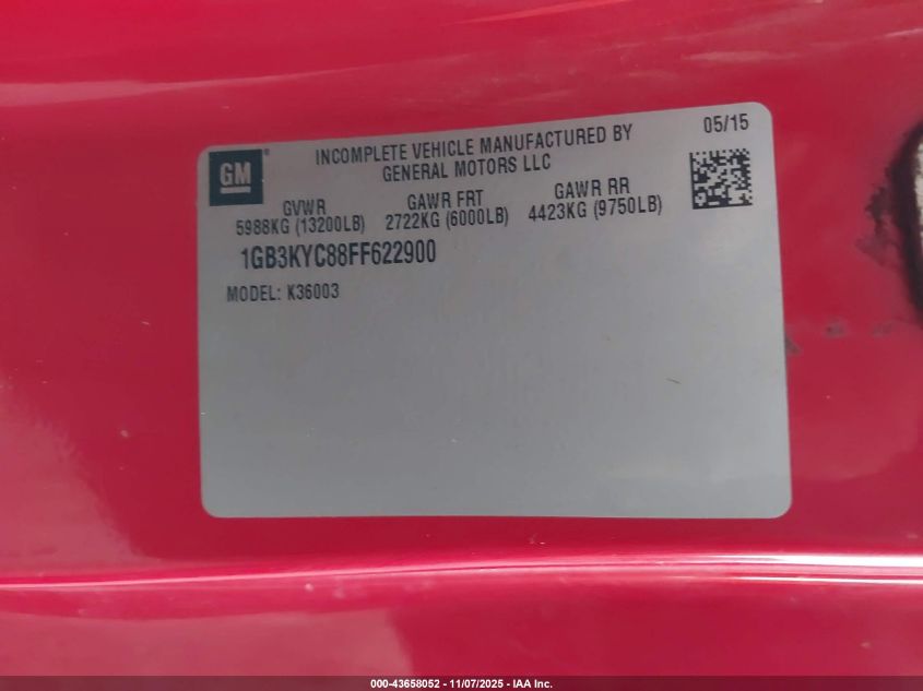 2015 Chevrolet Silverado 3500Hd Chassis Wt VIN: 1GB3KYC88FF622900 Lot: 43658052