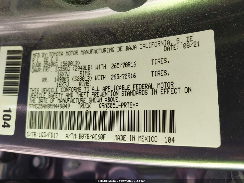 2021 TOYOTA TACOMA TRD OFF-ROAD - 3TMCZ5AN8MM449049