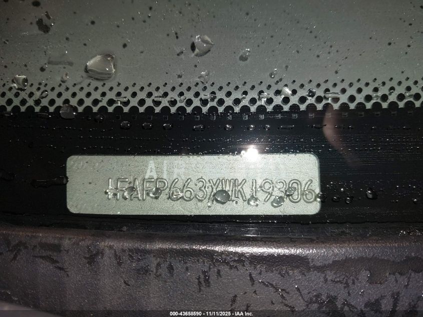 1998 Ford Contour Lx VIN: 1FAFP663XWK193061 Lot: 43658590