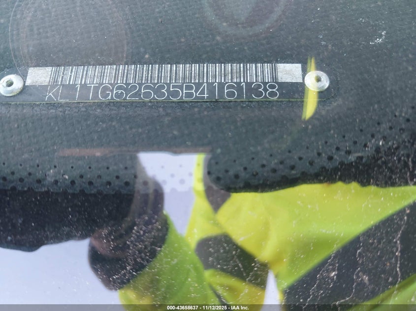 2005 Chevrolet Aveo Lt VIN: KL1TG62635B416138 Lot: 43658637