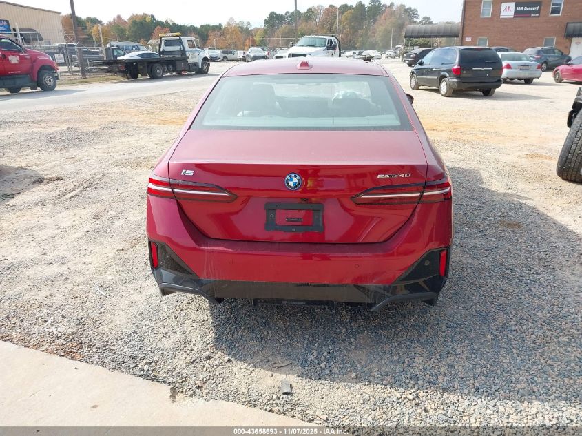 2024 BMW I5 Edrive40 VIN: WBY33FK04RCS25438 Lot: 43658693