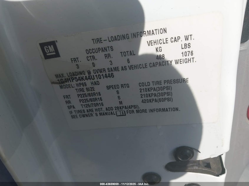 2004 Buick Lesabre Custom VIN: 1G4HP54K44U101446 Lot: 43659059