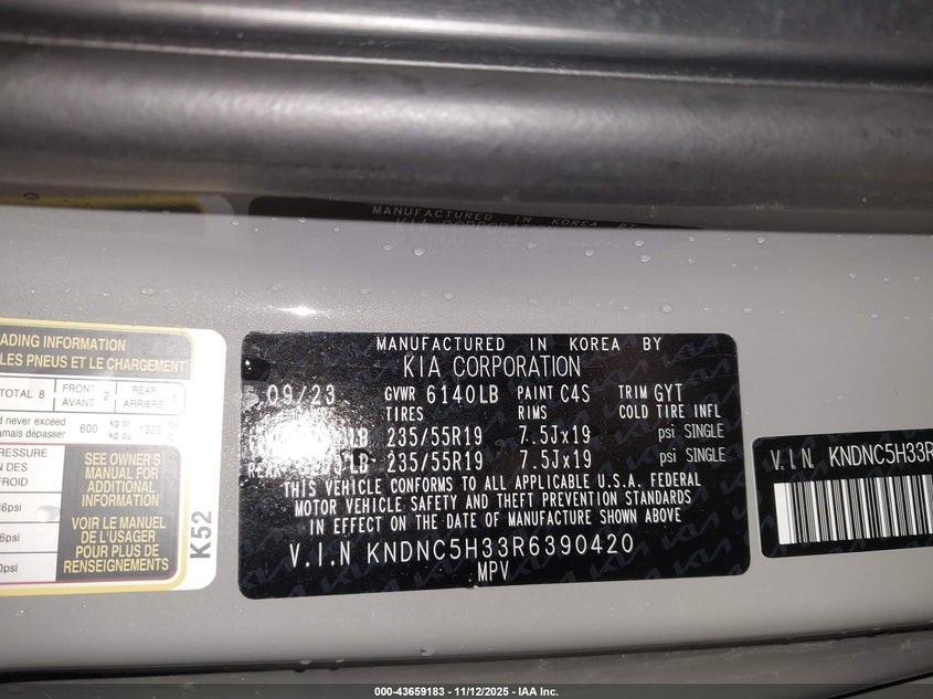 2024 KIA CARNIVAL MPV EX - KNDNC5H33R6390420