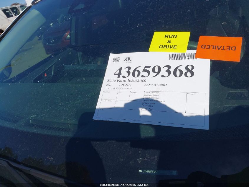 2023 Toyota Rav4 Hybrid Xle VIN: JTMRWRFV9PD176724 Lot: 43659368