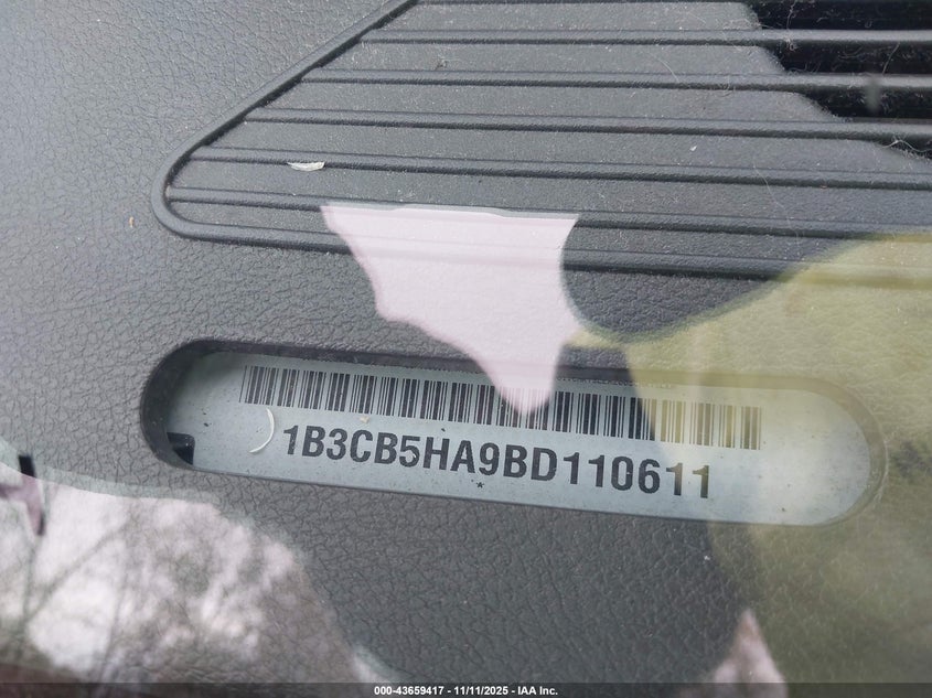 2011 Dodge Caliber Heat VIN: 1B3CB5HA9BD110611 Lot: 43659417