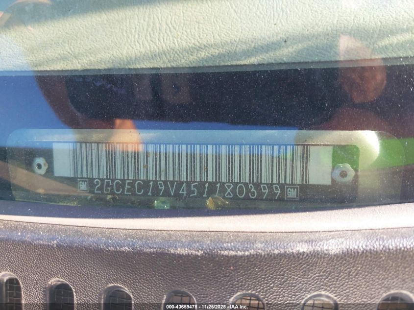 2005 Chevrolet Silverado 1500 Ls VIN: 2GCEC19V451180399 Lot: 43659478