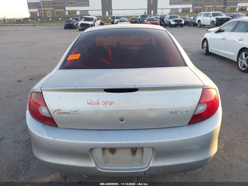 2001 Plymouth Neon Highline VIN: 1P3ES46C41D106972 Lot: 43659595