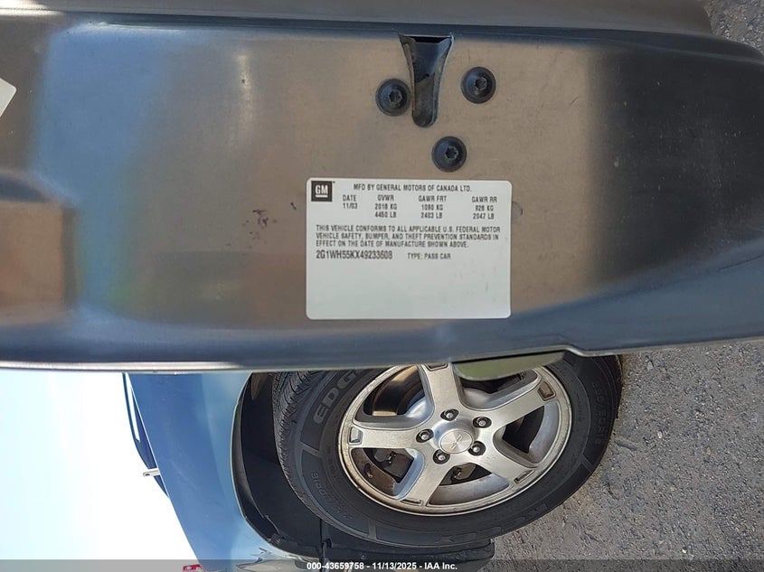 2004 Chevrolet Impala Ls VIN: 2G1WH55KX49233608 Lot: 43659758