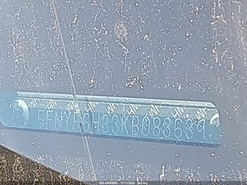 2019 HONDA PILOT EX - 5FNYF6H33KB083639