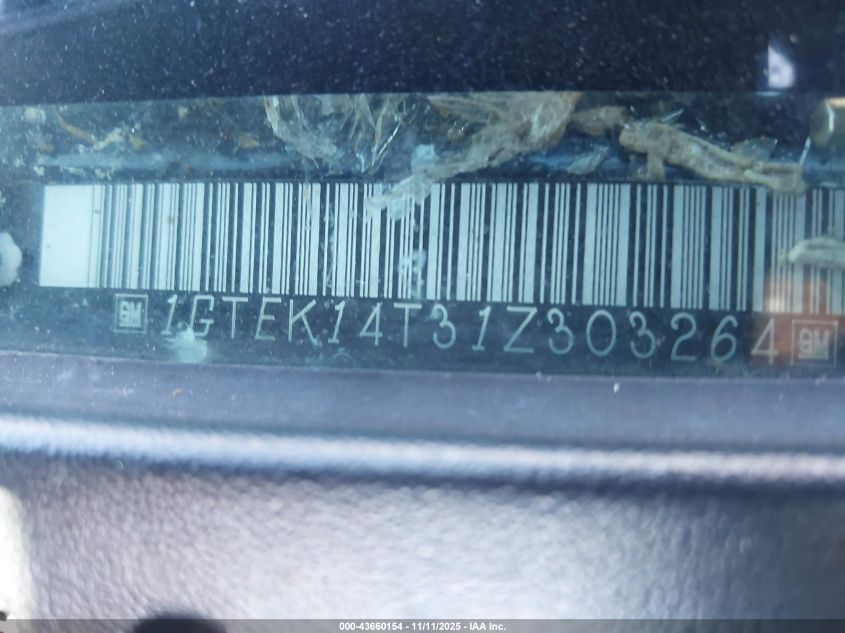 2001 GMC Sierra 1500 Sle VIN: 1GTEK14T31Z303264 Lot: 43660154