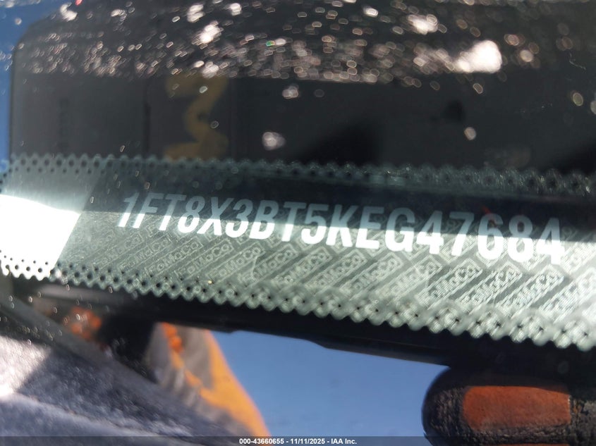 2019 Ford F-350 Xl VIN: 1FT8X3BT5KEG47684 Lot: 43660655