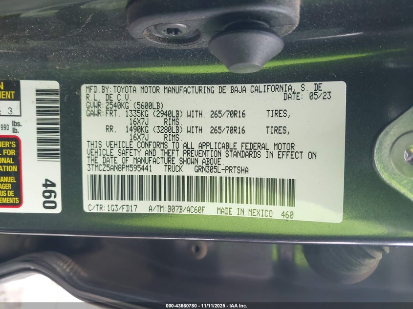 2023 TOYOTA TACOMA TRD OFF ROAD 3TMCZ5AN8PM595441