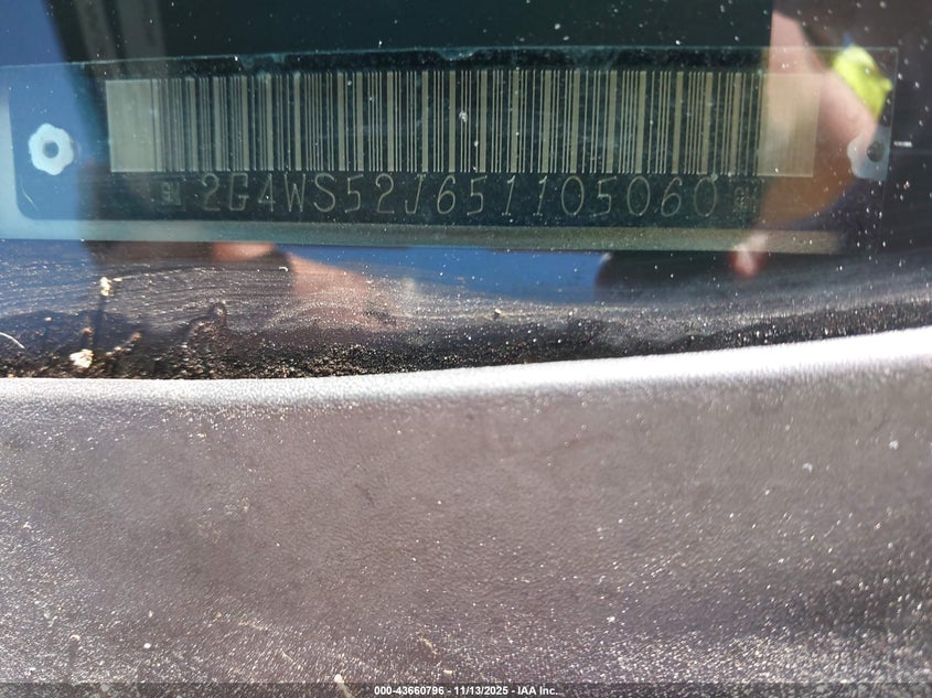 2005 Buick Century VIN: 2G4WS52J651105060 Lot: 43660796