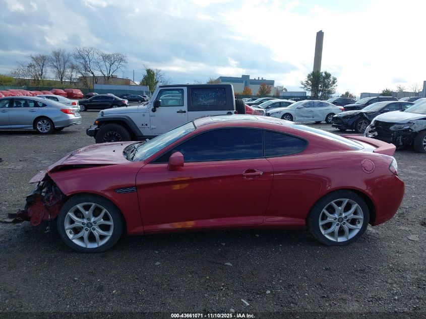 2008 Hyundai Tiburon Gt/Gt Limited/Se VIN: KMHHN66F68U282602 Lot: 43661071