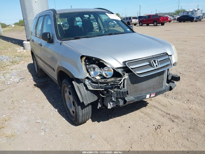 2005 Honda Cr-V Lx VIN: JHLRD68585C019676 Lot: 43661178