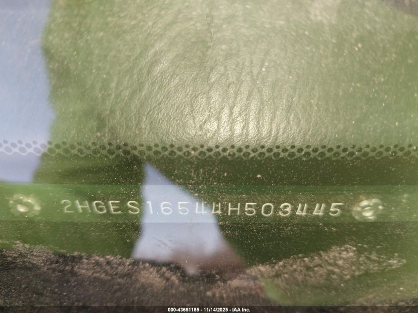 2004 Honda Civic Lx VIN: 2HGES16544H503445 Lot: 43661185