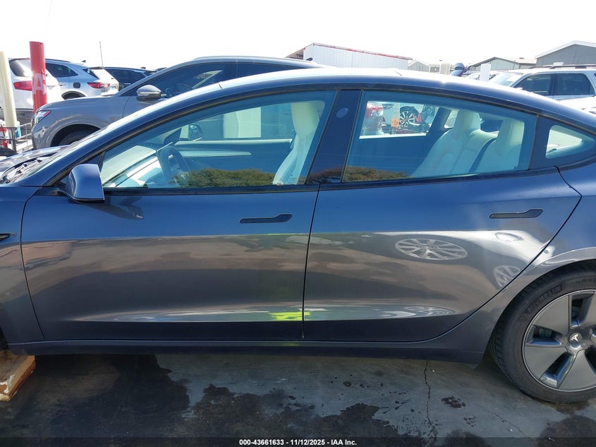 2021 Tesla Model 3 Standard Range Plus Rear-Wheel Drive VIN: 5YJ3E1EA6MF091594 Lot: 43661633