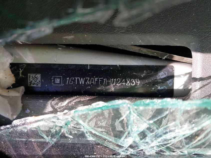 2017 GMC Savana 2500 Work Van VIN: 1GTW7AFF1H1124839 Lot: 43661757