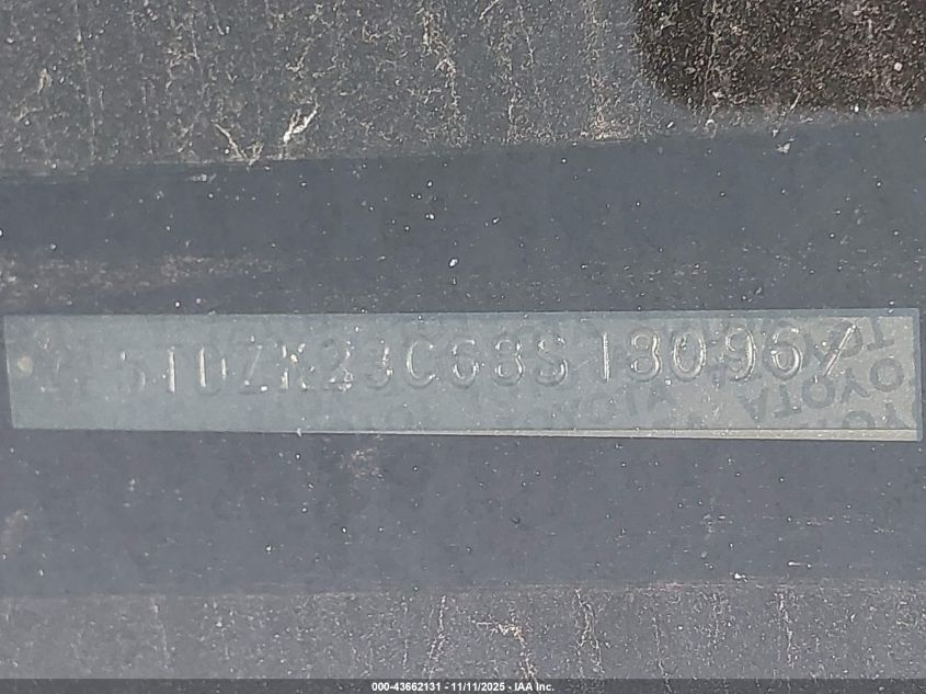 2008 Toyota Sienna Le VIN: 5TDZK23C68S180967 Lot: 43662131