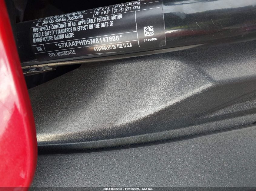 2021 Polaris Slingshot Sl VIN: 57XAAPHD5M8147608 Lot: 43662238