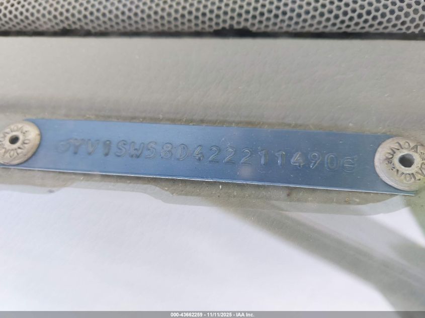 2002 Volvo V70 2.4T VIN: YV1SW58D422211490 Lot: 43662259