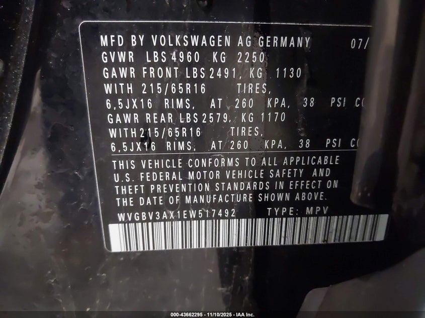 WVGBV3AX1EW517492 2014 VOLKSWAGEN TIGUAN photo no. 9