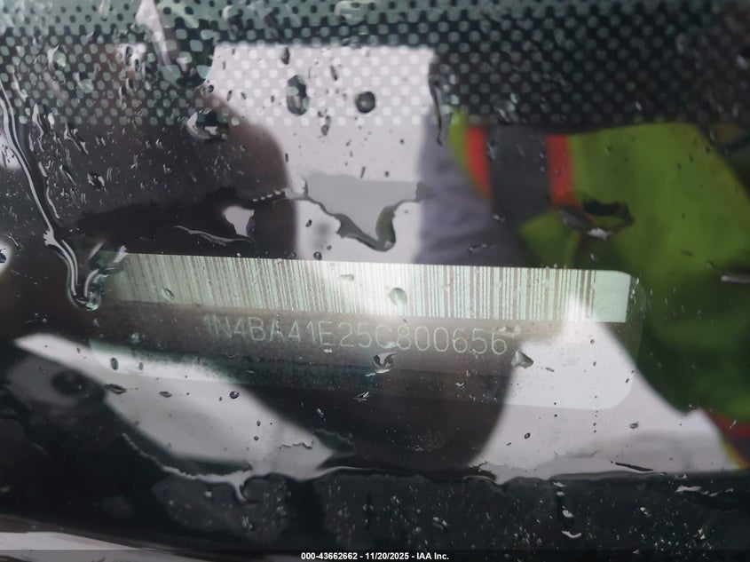 2005 Nissan Maxima 3.5 Sl VIN: 1N4BA41E25C800656 Lot: 43662662