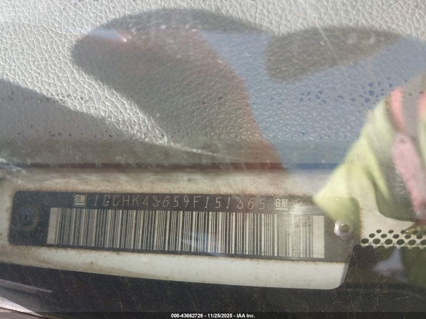 2009 Chevrolet Silverado 2500Hd Work Truck VIN: 1GCHK43659F151365 Lot: 43662726
