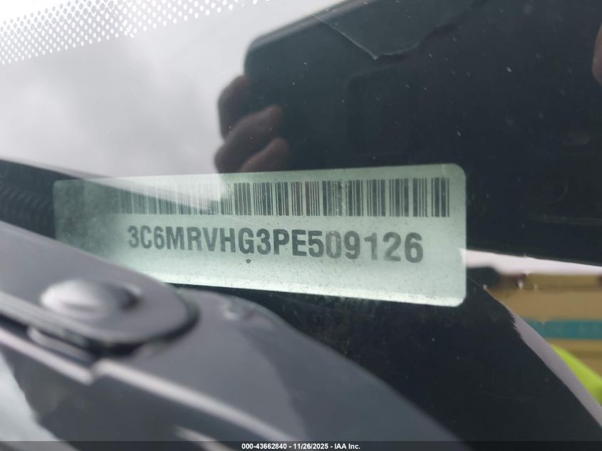 2023 Ram Promaster 3500 VIN: 3C6MRVHG3PE509126 Lot: 43662840