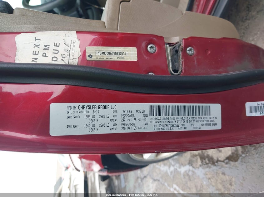 1C4NJCBA7ED882598 2014 JEEP COMPASS photo no. 9
