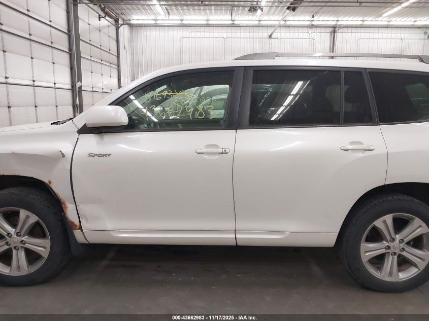 2008 Toyota Highlander Sport VIN: JTEES43A382022503 Lot: 43662983