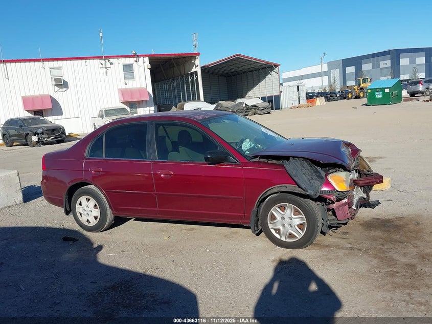 2003 Honda Civic Lx VIN: 1HGES16563L009296 Lot: 43663116