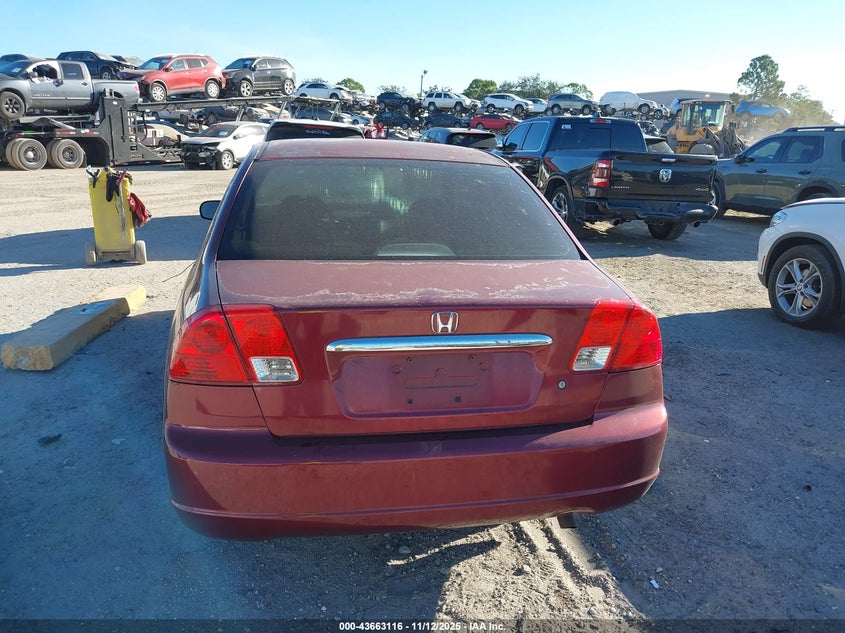 2003 Honda Civic Lx VIN: 1HGES16563L009296 Lot: 43663116
